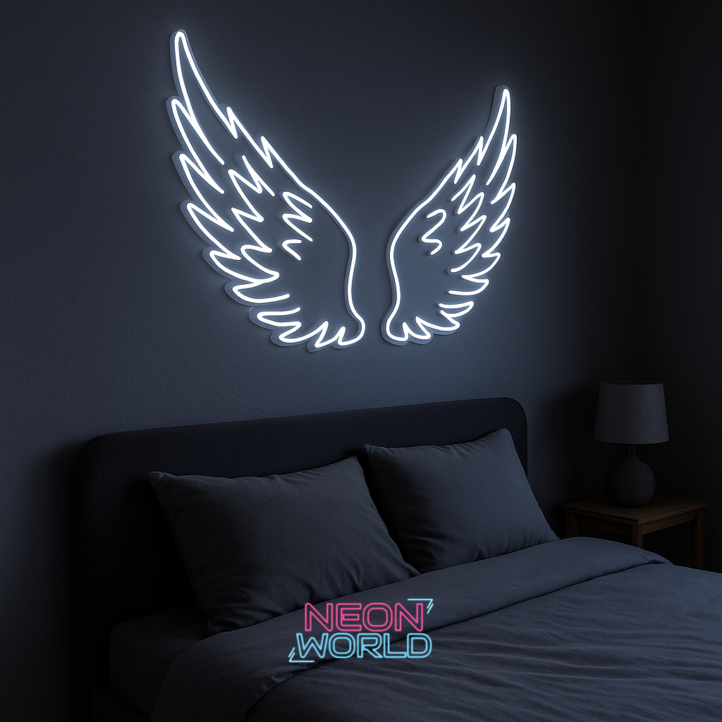 Angel Wings LED Neon Sign Large Size 3x4 Feet
