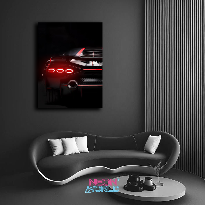 3 Backlights car Neon UV Poster
