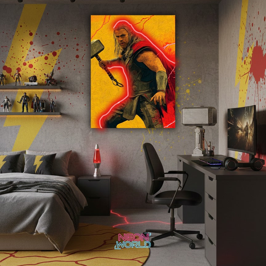 Thor 2 Neon Poster