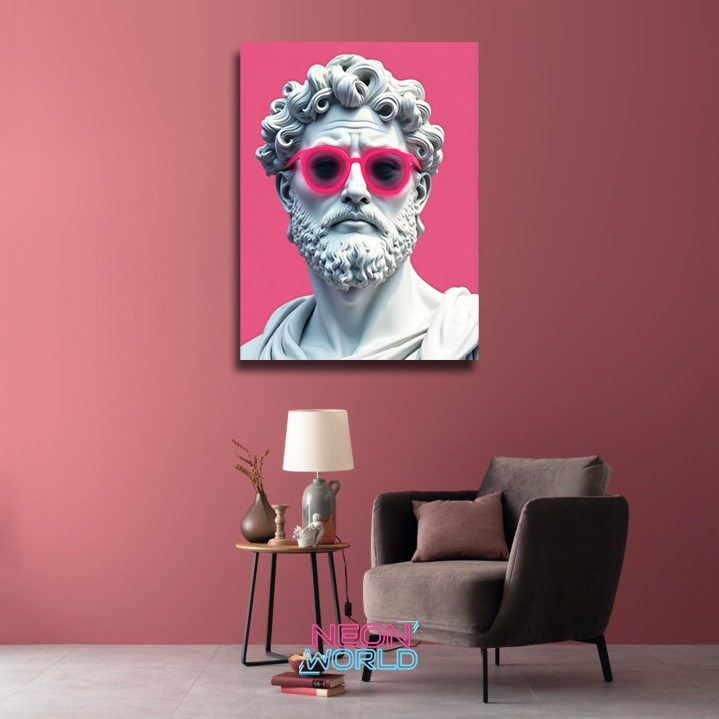 Classical Bust Neon UV Poster