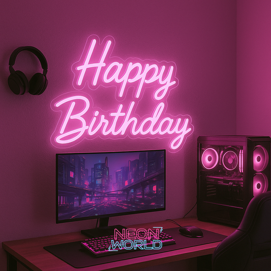 Happy Birthday LED Neon Sign