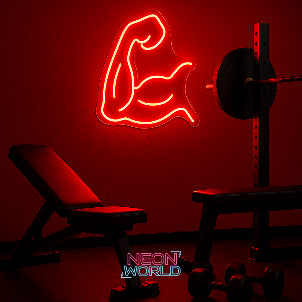 Gym Bicep Muscle LED Neon Sign
