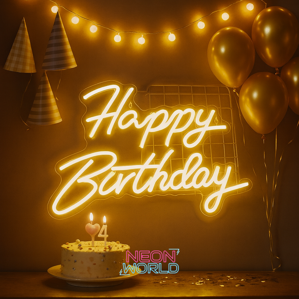 Happy Birthday LED Neon Sign