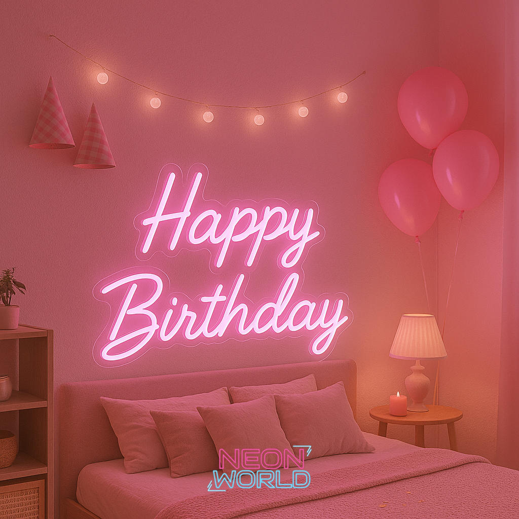 Happy Birthday LED Neon Sign