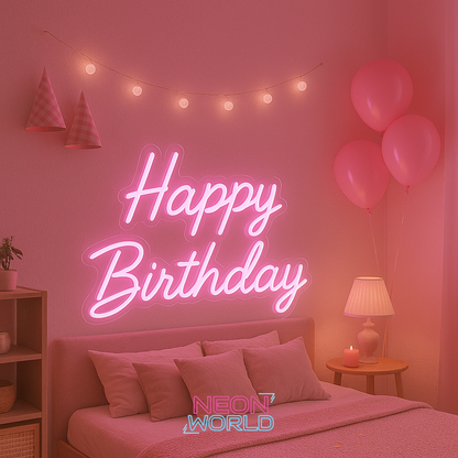Happy Birthday LED Neon Sign