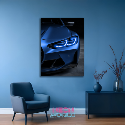 Blue M Package BMW Neon UV Poster