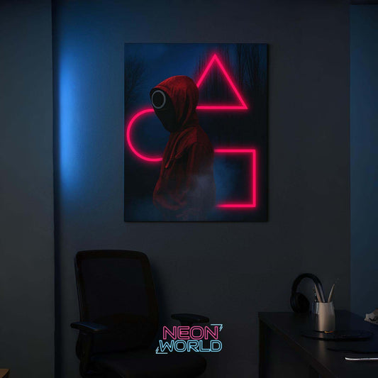 Squid Game Neon UV Poster