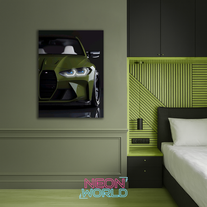 Green M package BMW Neon UV Poster