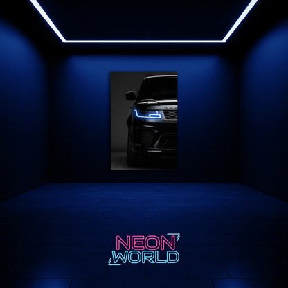 Black Range Rover Neon UV Poster
