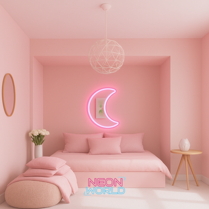 Moon Selfie Neon Glass Mirror