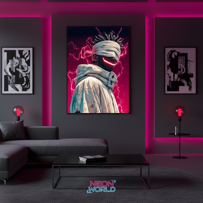 Pink Cartoon Neon UV Poster