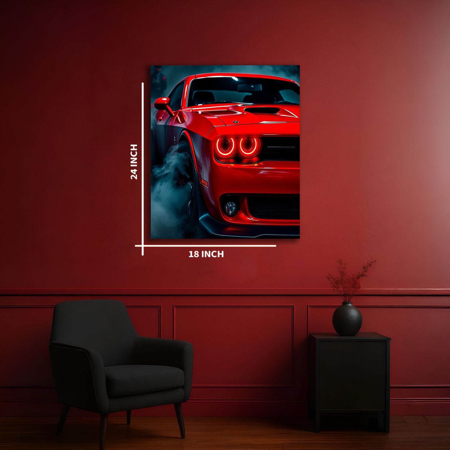 Dodge Challenger Neon UV Poster
