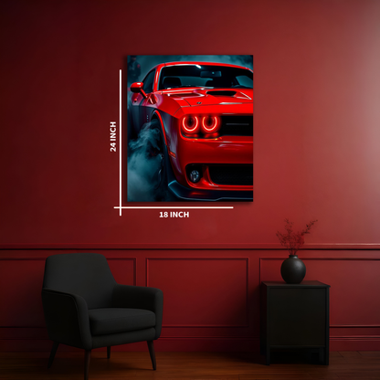 Dodge Challenger Neon UV Poster
