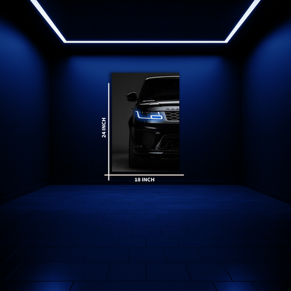 Black Range Rover Neon UV Poster