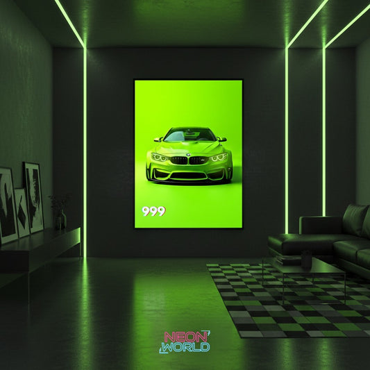 BMW M3 Green Neon Poster