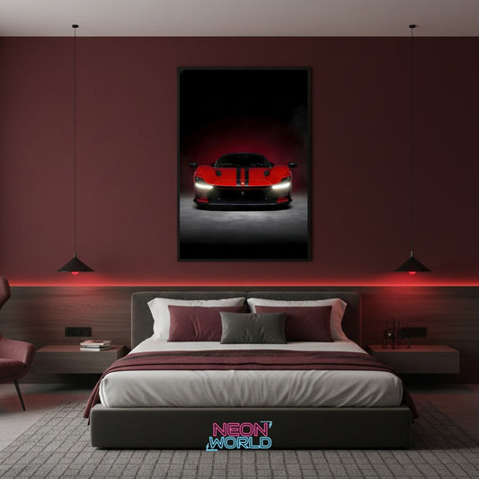 Ferrari SF90 Stradale Neon Poster