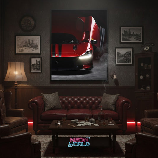 Ferrari LaFerrari Neon Poster