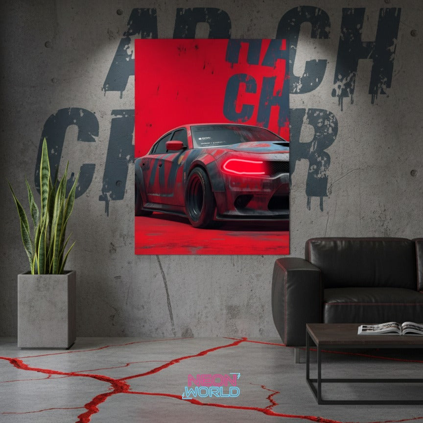 Dodge Charger Neon Poster