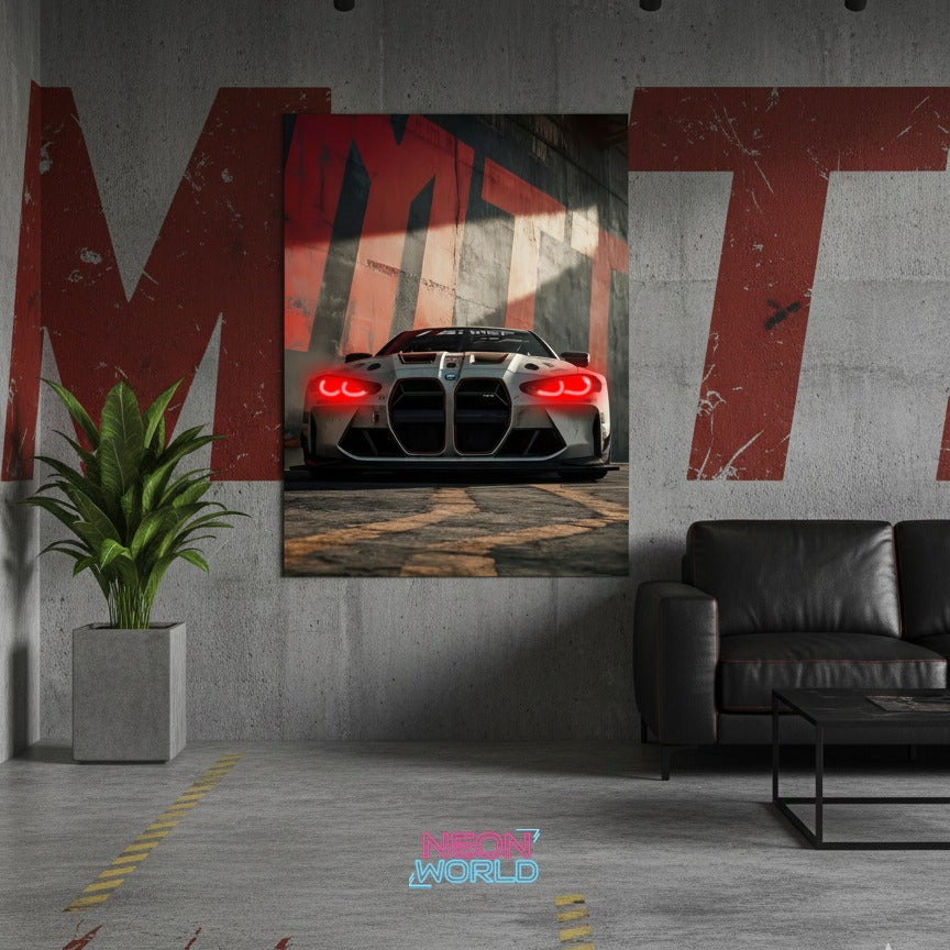 BMW M4 Neon Poster