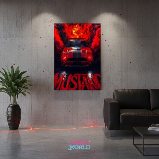 Mustang Neon Poster