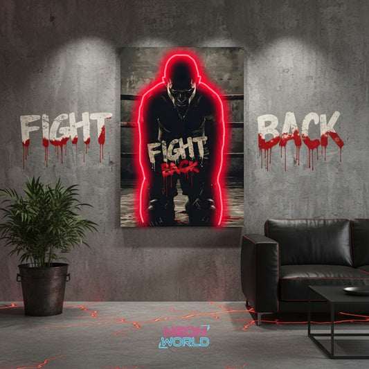 Never Give Up Neon Poster