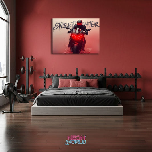 Racing Super bike Neon Poster