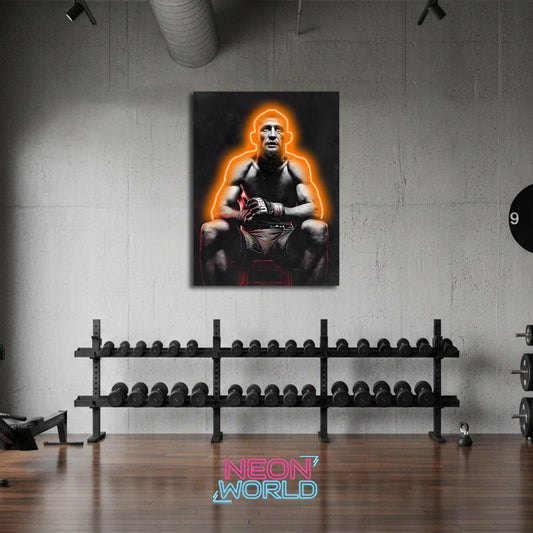 The Fighter’s Focus Neon Poster