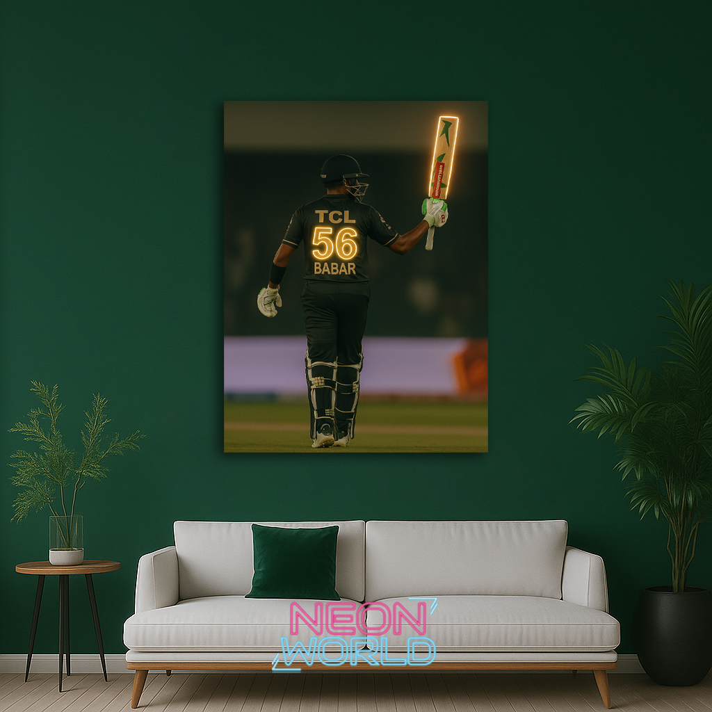 Babar Azam Neon UV Poster