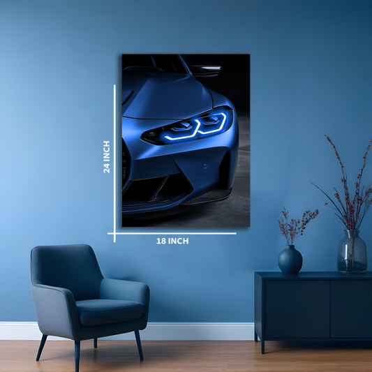 Blue M Package BMW Neon UV Poster