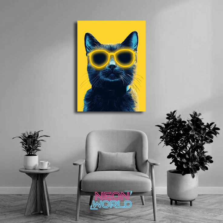 Cat Neon UV Poster